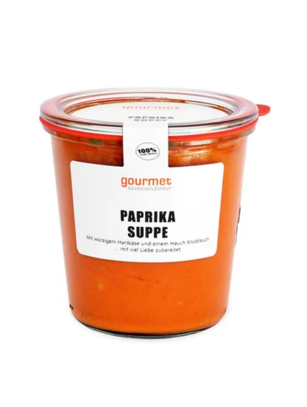 Paprika Suppe (mit Käse)